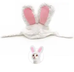 猫用　うさぎ帽子　猫コスプレ うさ耳変身 調整可能　帽子