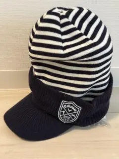 【美品】Callaway ゴルフ ニットキャップ つば付き