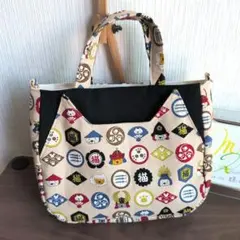 おかめひょっとこ♥縁起物no ショルダートートxバッグinバッグ( *´艸