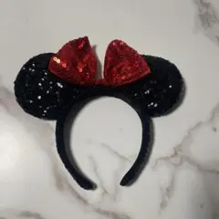 ミニーマウス風スパンコールカチューシャ