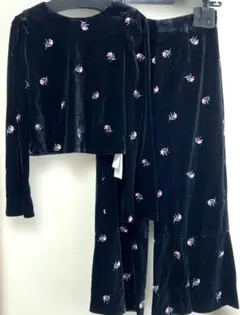 今だけ値下げ！snidel ベロア セットアップ 未使用 新品 スナイデル　刺繍