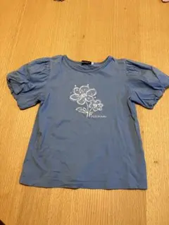 Bebe べべ 花柄プリント Tシャツ ブルー