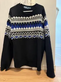 ポロ ラルフローレン ノルディック柄ニット L 黒