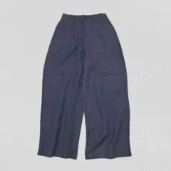 GU ジーユー♡リネンブレンドワイドパンツ　バックゴム　パープル　S