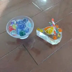 ビー玉とクリスタル装飾品セット