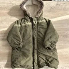 Moujonjon フード付きモッズコート 110サイズ オリーブグリーン