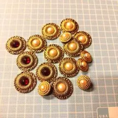 ボタン　まとめ売り　刺繍　DIY　工作　裁縫　手芸　金色　昭和レトロ