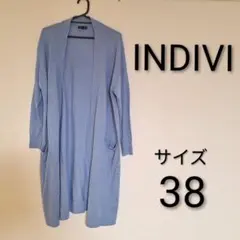 インディヴィ INDIVI カーディガン レディース 春 秋 水色 M 羽織り