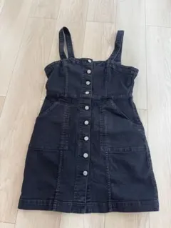 H&M レディース サロペットワンピース 黒 デニム