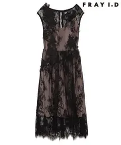 フレイアイディー　ケミカルチュールレースワンピース　ブラック