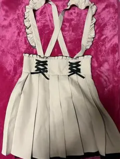 DearMyLoveサス付フリルレースアッププリーツスカート