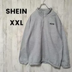 SHEIN XXL 3L ハーフジップ スウェット トレーナー グレー 裏起毛