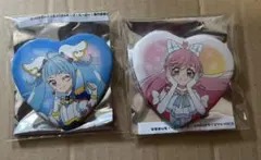 タワレコカフェ　プリキュアコラボ　缶バッジ　キュアスカイ、キュアプリズム