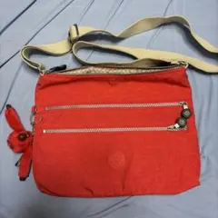 Kipling ショルダーバッグ レッド モンキーチャーム付のサムネイル