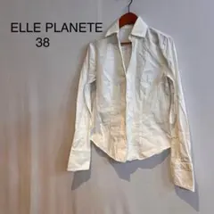 M1281 エル ELLE PLANETE ホワイト長袖シャツ 38のサムネイル
