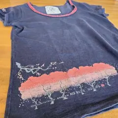 波達 NAMITATSU☆Tシャツ ネイビー 和柄 桜 桜満開のサムネイル
