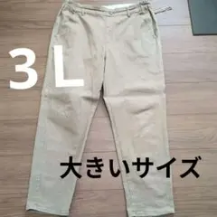 3Ｌ　大きいサイズ　ベージュ チノパン ゴムウエスト