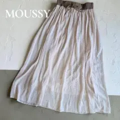 MOUSSY コルセット風　楊柳シフォンロングスカート ピンクのサムネイル