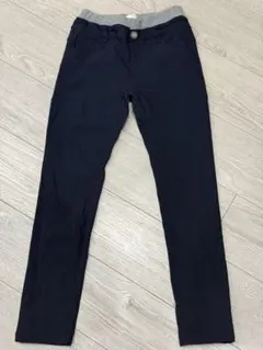 キッズ ロングパンツ ストレッチ ネイビー 140cm