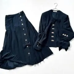 【希少90s美品】インゲボルグ　セレモニースーツ セットアップ パール 濃紺 希少90s美品】インゲボルグ セレモニースーツ セットアップ パール