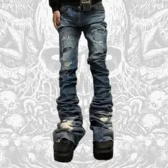 塚　　rick owens似　【Mijko】極美品　ブーツカットデニム 2026年最新】Rick Owens DRKSHDW メンズ ブーツカットデニム・フレア