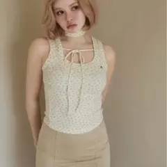 andmary Rosie flower knit tops pink - メルカリ