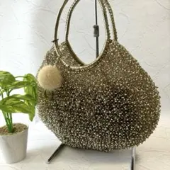 【美品】アンテプリマ ハンドバッグ トートバッグ ワイヤー シャンパンゴールド