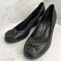 ✨トリーバーチ　ウェッジソール パンプス　レザー　ブラック　25のサムネイル