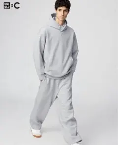 スウェットワイドパンツ　UNIQLO:C グレー　Sサイズ