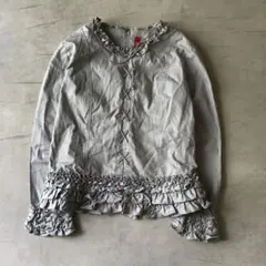 【高級】PINK HOUSE ピンクハウス　トップス　チュニック　グレー　フリル