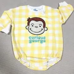 80cm おさるのジョージ長袖ロンパース　新品