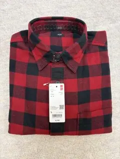 UNIQLO フランネルチェックシャツ 長袖 レッド Lのサムネイル