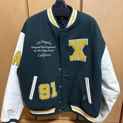 XLARGE スタジャン ダークグリーン/ホワイト