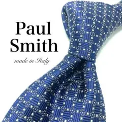 ★【極美品】 Paul Smith ネクタイ 小紋柄 ネイビー イタリア