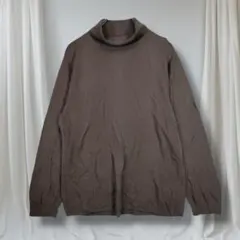 イッツインターナショナル ブラウンタートルネックニットL シンプル上品カジュアル