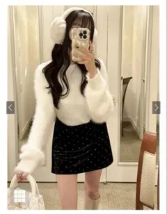 GRLショート丈フェザーニットプルオーバー［Kz119］