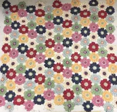 レトロ カントリー 古着小物 花柄 クロシェ編み グラニースクエア ニットラグ