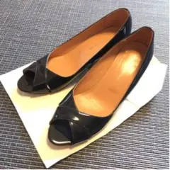 オープントゥパンプス ネイビー