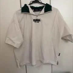 KANGOL 半袖ポロシャツ M ホワイト/グリーン