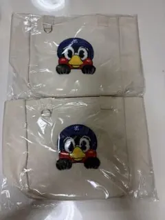 東京ヤクルトスワローズ つば九郎 さがら刺繍バッグ 2つセット - メルカリ