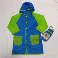 アンパンマンレインコート　青×黄緑サイズ100