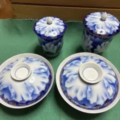 新品未使用　有田焼　深川陶磁　牡丹金ミル　夫婦茶碗　湯呑