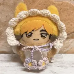 ちみけもマスコット ぬい服 ぬい帽子 ボンネット 紫