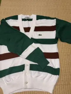 ヴィンテージ/古着 ラコステ 激レア ストライプ柄 Vネックカーディガン