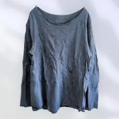 希少 JERZEES ボロ ロンT カットオフ 墨黒 茄子紺 グランジ S