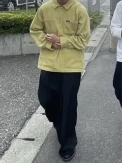 激レアSTÜSSY コーデュロイ ジップアップシャツ L 黄緑