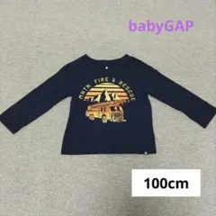 GAP 長袖カットソー ネイビー　消防車　100cm