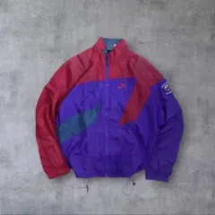 【激レア】90sNIKEナイロンジャケット刺繍ロゴXL好配色ドローコードテック