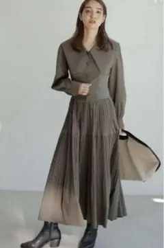 フレイアイディー　ワンピース　ビッグカラーシャツワンピース