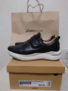 アシックス ペダラ ライドウォーク 2E 3.5cmヒール 24.0cm 黒